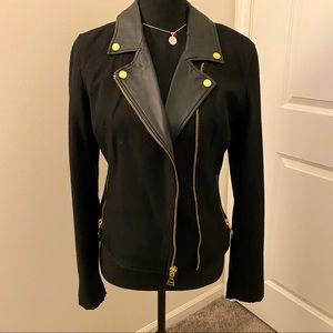 Express Moto Jacket Wool Blend with Gold Accent